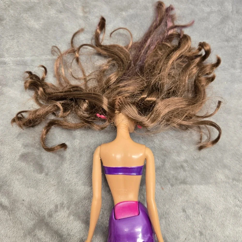 Mattel Barbie Mermaid Doll Purple Pink Tail Brown Hair 2009 2819HF‎